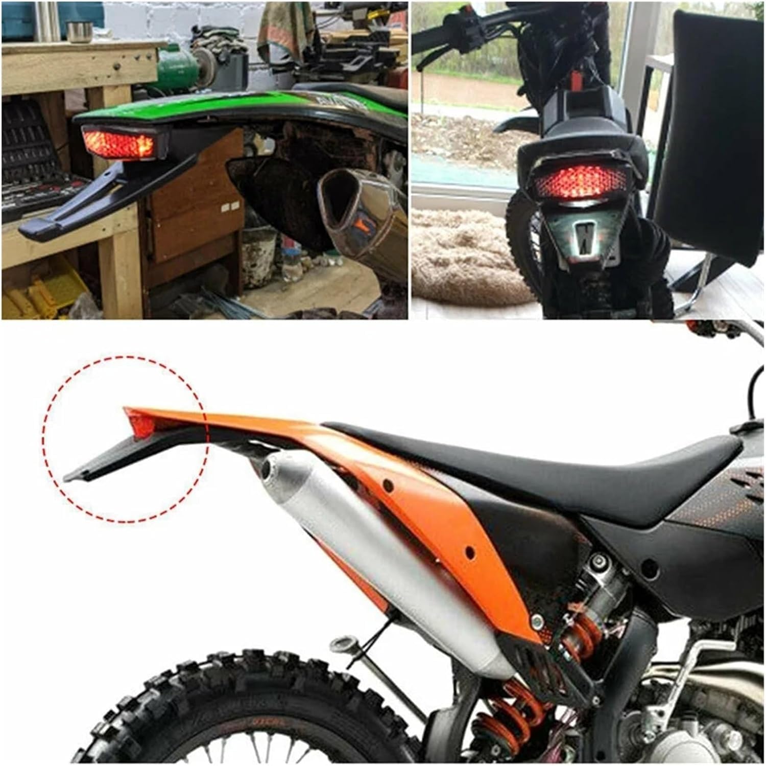 Fanale posteriore per moto Indicatori di direzione a LED 5 in 1 per moto, luci posteriori, luci di stop, luci targa, luci posteriori universali rosse