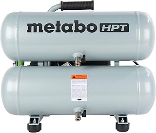 Metabo HPT Air Compressor, 4-Gallon, Electric, Twin Stack, Portable, Cast Iron, Oil Lubricated Pump, 135 PSI, 1-Year Warranty (EC99S)