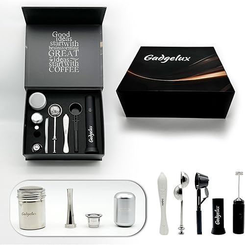 Juego de regalo de barista, cápsulas de espresso reutilizables, espumador de leche, utensilios de cocina, accesorios de barra de café, infusores de
