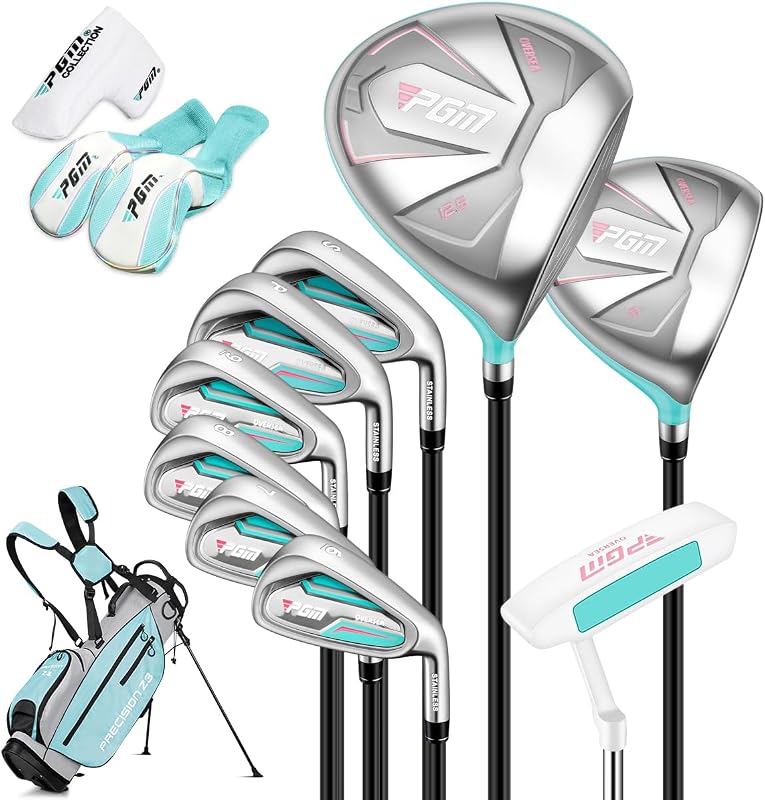 PGM Women’s Golf Club Set with 460cc Driver & Lightweight Graphite Shaft | 460cc Driver, Thin Face, Low CG & Lightweight Graphite Shaft for Women