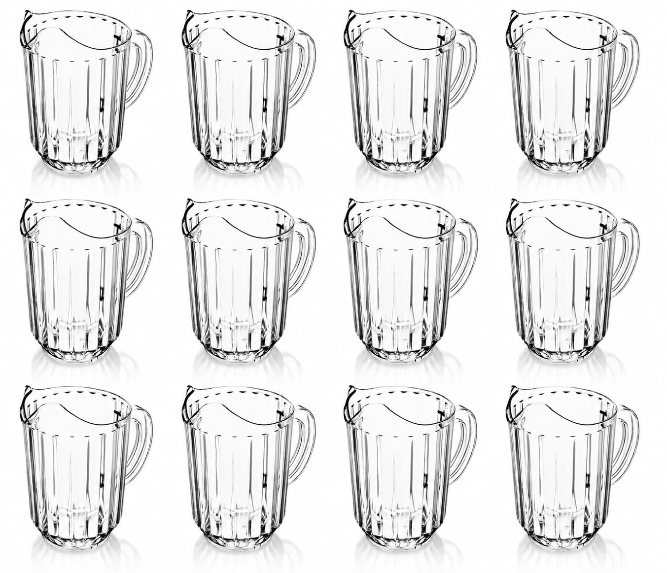 Nueva estrella 46113 policarbonato plástico restaurante agua Pitcher, 60-Ounce, transparente, juego de 12