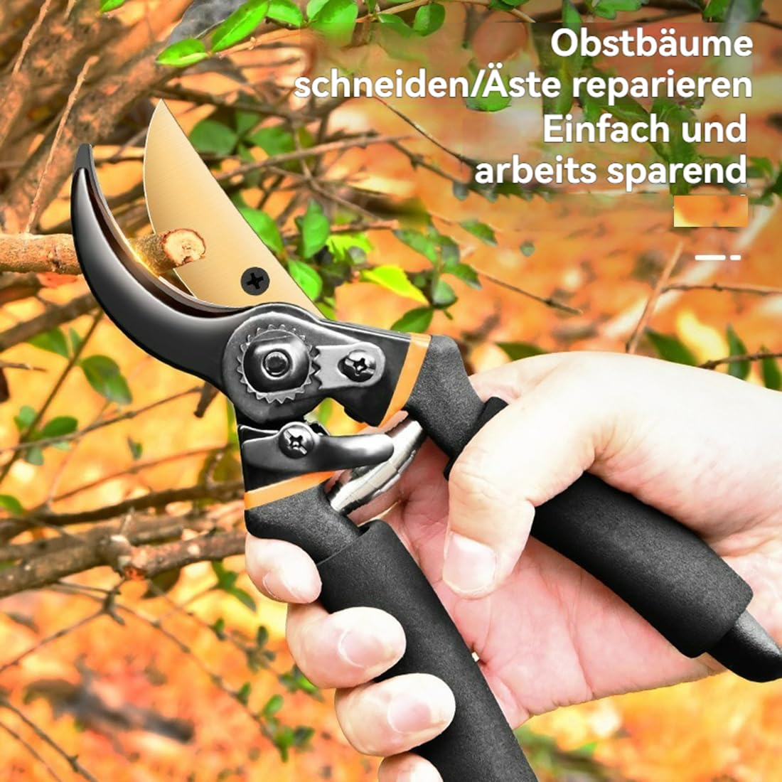 GardenCutter Pro, Hochleistungs-Gartenschere, Gepolsterter Komfortgriff mit SK5-Stahlklingen, Scharf und Rostfrei, für das Schneiden Harter Holzarten Wie Buche Oder Eiche (3pcs)