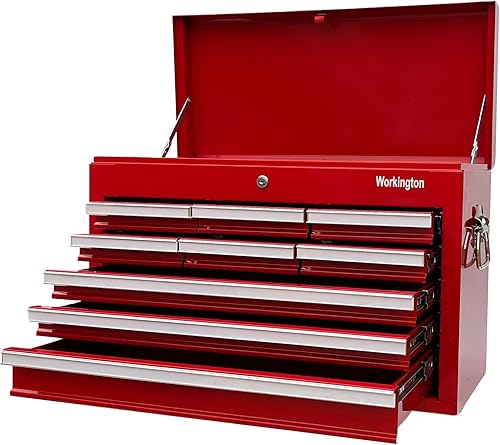 Miniatura 2 de Workington Caja de herramientas de metal portátil industrial profesional con 9 cajones, armario de herramientas de 26 pulgadas con 9 cajones con