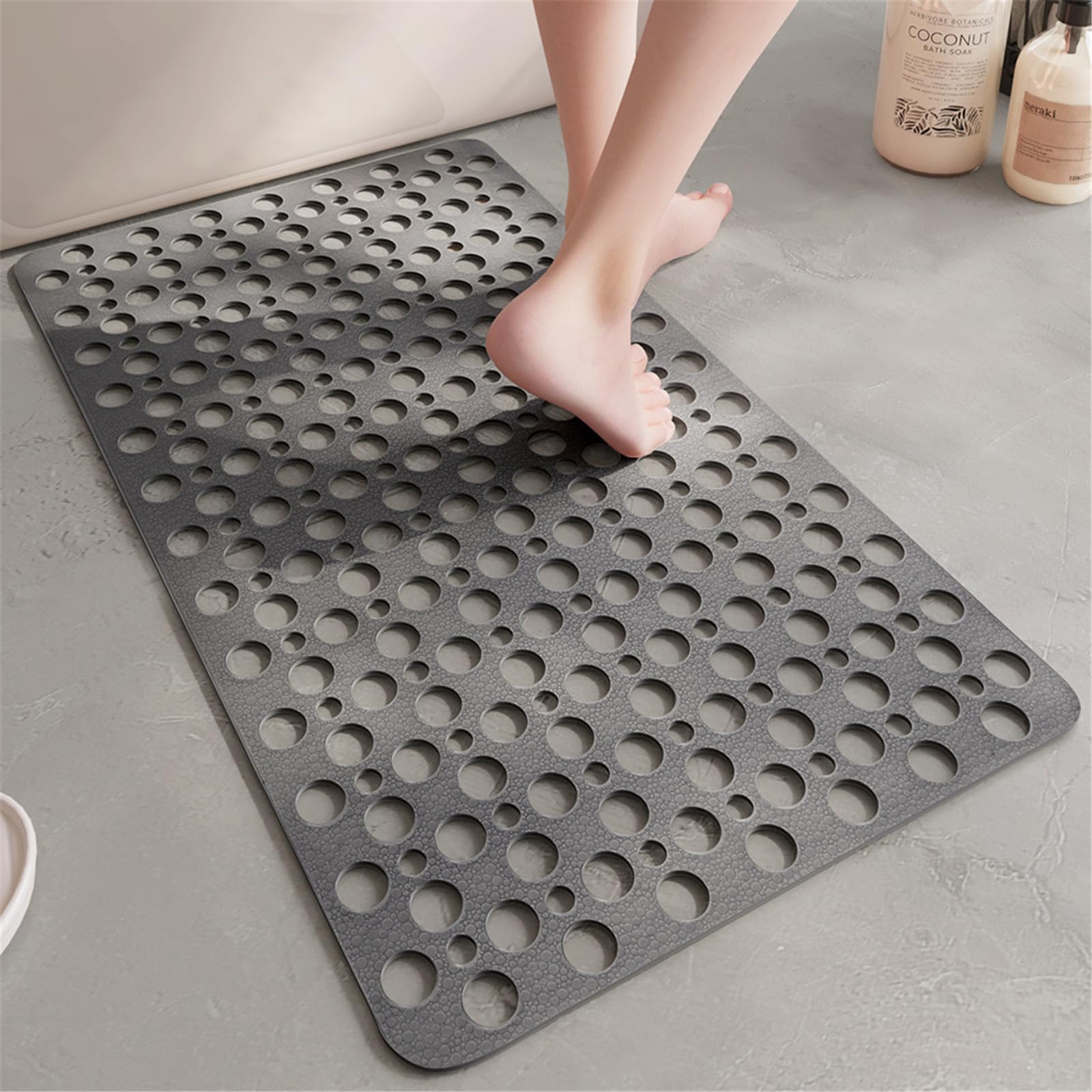 Alfombrillas de baño con ventosas, antideslizante, impermeable, almohadilla de suelo de ducha, suave y cómoda al tacto, fácil de limpiar