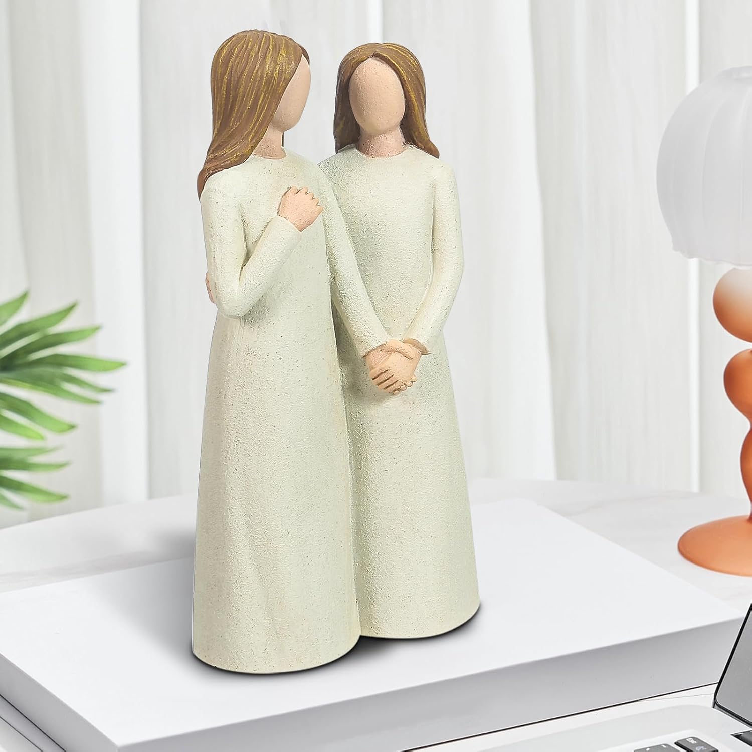 Mother and Daughter Figurines, Gifts for Mom from Adult Daughter, Sculpted Hand-Painted Statues Mother in Law Gifts for Mother’s Day Anniversary Birthday Christmas - Image 5