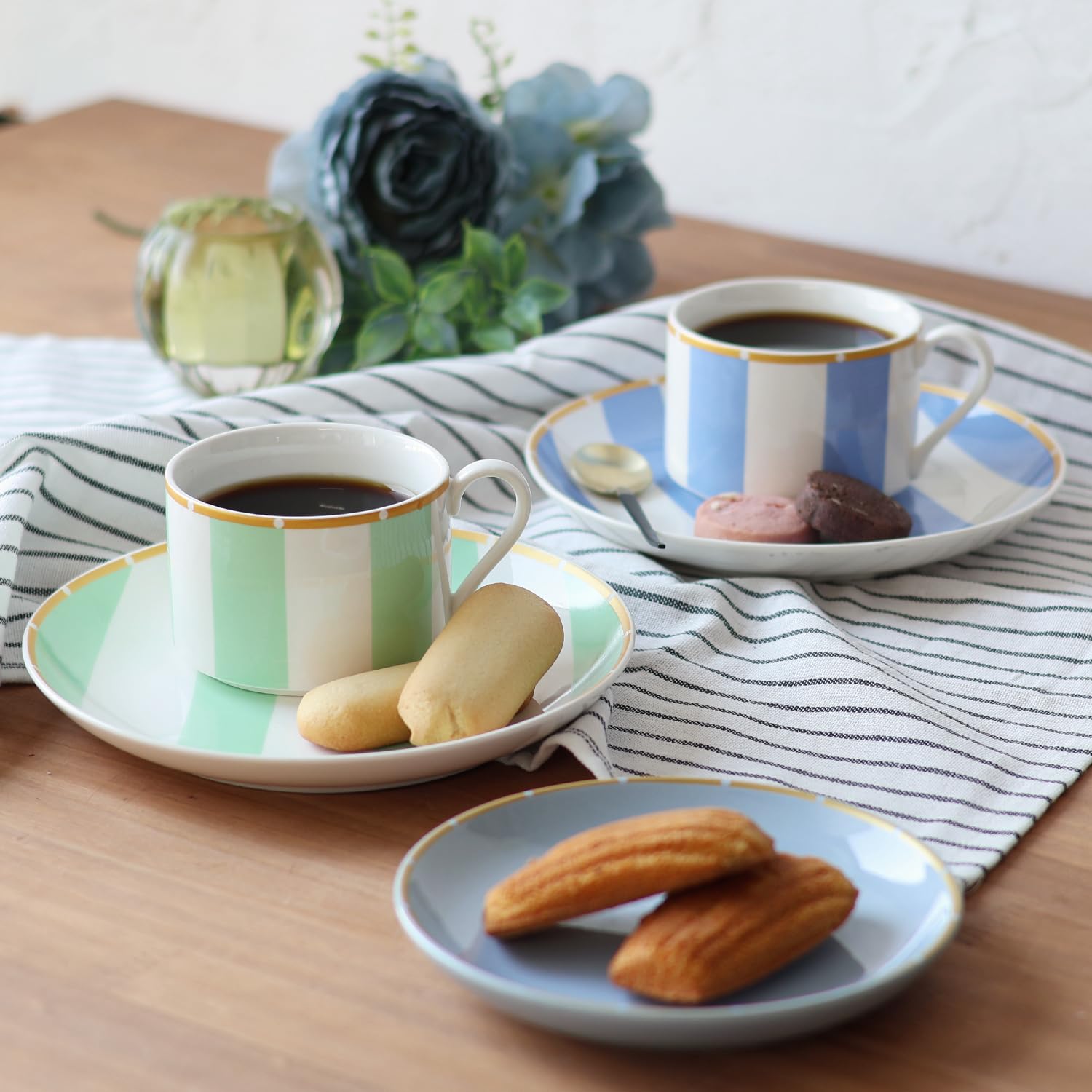 Amazon | Dolce duo コーヒーカップ ソーサー セット ケーキ皿 6点