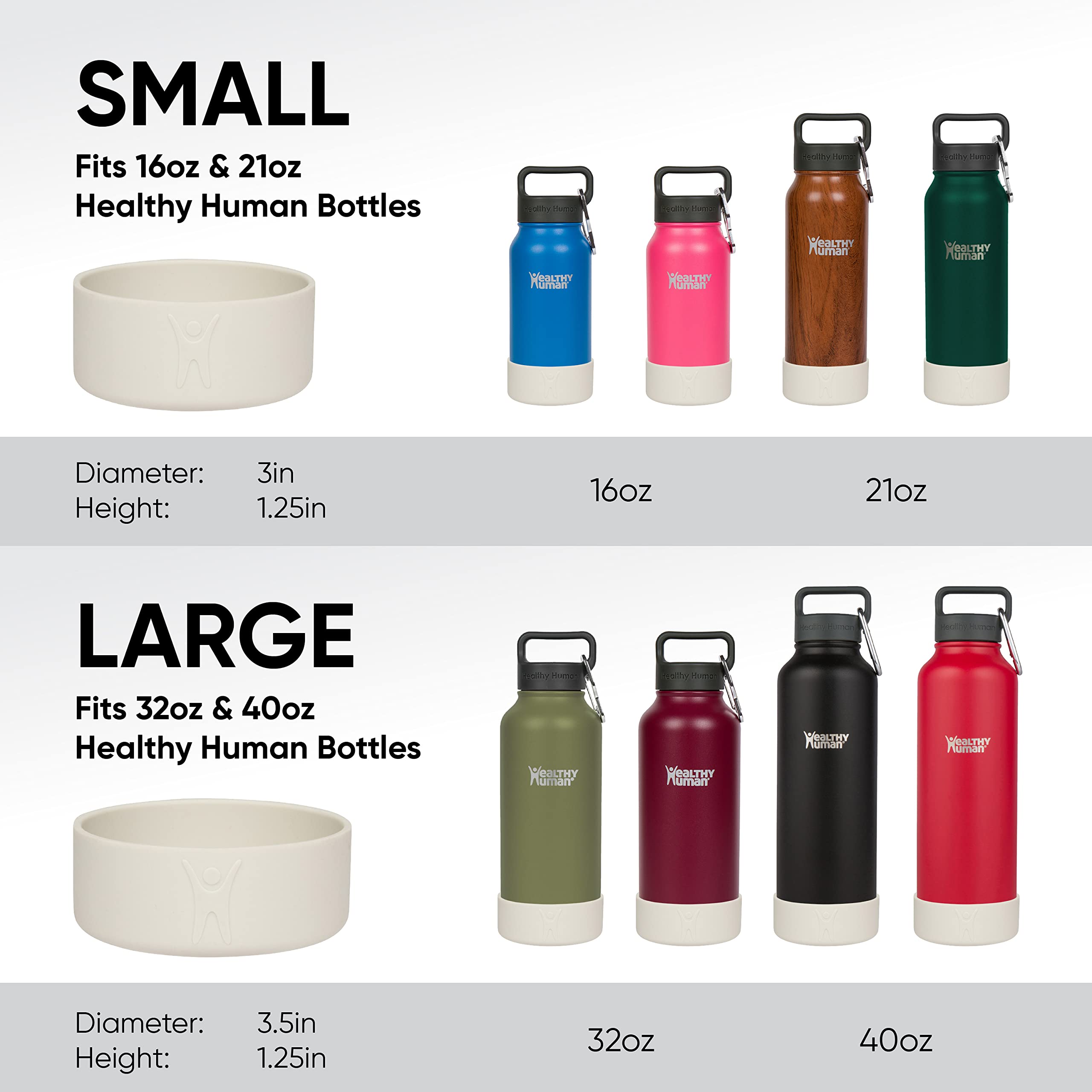Healthy Human Paraurti protettivo in silicone per bottiglie di boccale – Adatto per bottiglie da 16 once e 22 once. Senza BPA, fondo antiscivolo in silicone, copertura per stivale, beige