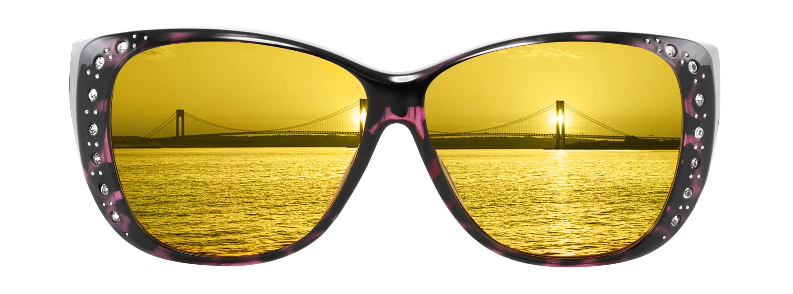 Night Vision Driving Glasses Anti Glare Polarized Night Yellow Driving Fit Over Driving Sunglasses Men and Women