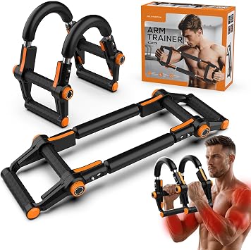 Twister Arm Trainer, 3-in-1 Adjustable Chest Expander with Detachable Push Up Bars, 60-140lbs Carbon Steel Arm Workout Equipment for Men Home Gym, Upper Body Strength Training Set for Muscle Building