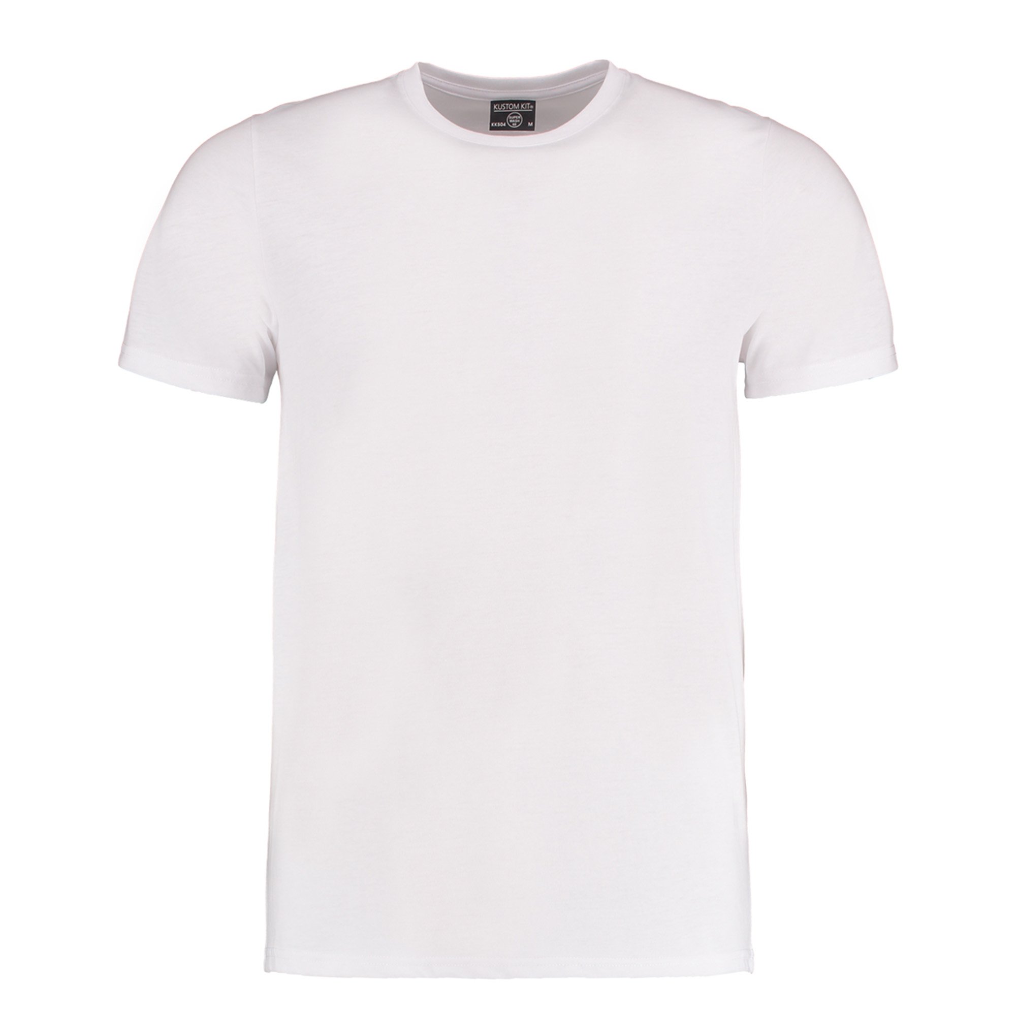 Kustom Kit Mens Fashion Fit T-Shirt, Tear Out Label, Sublimation Printing, White, XL