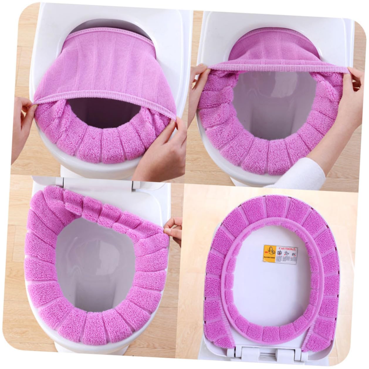 Ciieeo Housse de Siège de Toilette Douce et Chaude – Tapis de WC Lavable et Réutilisable – Protection de Lunette Confortable pour Hiver – Accessoire de Bain Universel (Violet)