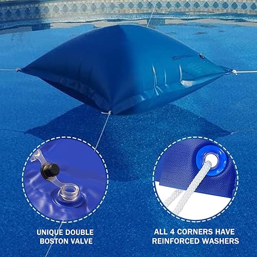 Miniatura 2 de Almohadas de piscina para piscinas sobre el suelo, 2 unidades, 4 x 4 pies, 0.016in, ultra gruesas y resistentes al frío, almohada de aire sobre el