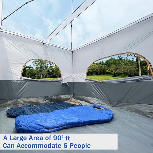 Miniatura 3 de UNP Cubo para campamento, tienda interior de toldo desplegable de 10 x 10 pies, techo totalmente ventilado, toldo cerrado fácil de instalar (marco