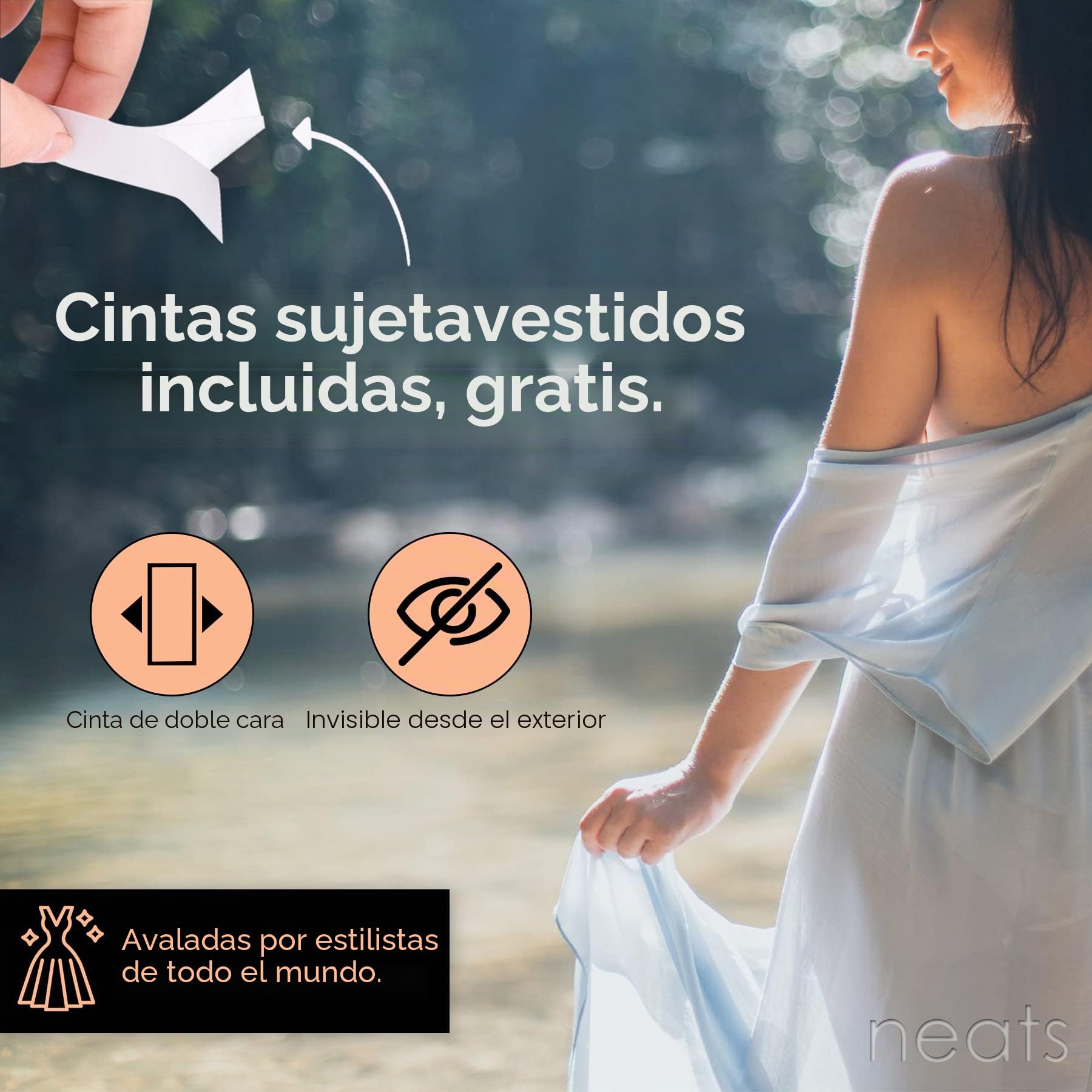 NEATS Cubrezpezones para Mujer, Reutilizables e Hipoalergénicos con Adhesivo (2 Sets)