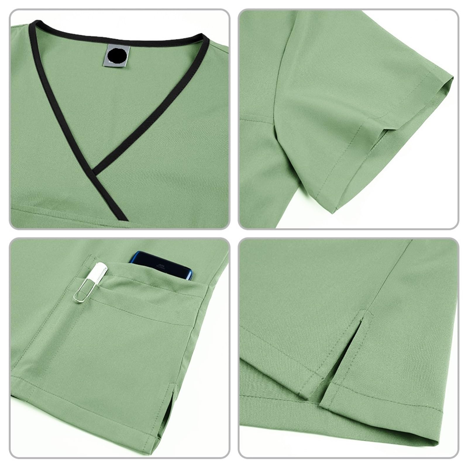 Divisa da Infermiera Set Scrub Taglie Forti Uniformi da Infermiera Medica Donna con Scollo a V e Top Pantaloni Jogger Veterinario per Le Donne