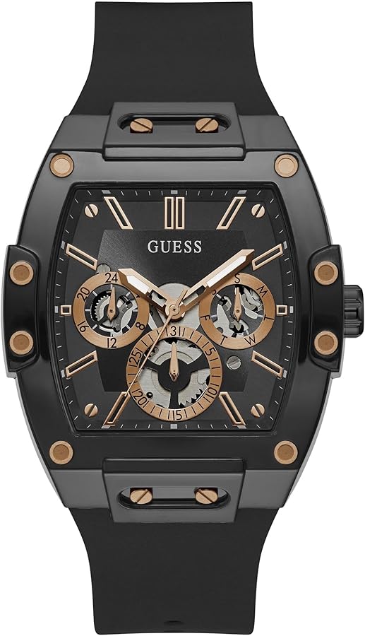 GUESS 時計 Amazon.com: Guess Mens 43mm Watch - Black Strap, Dial & Case