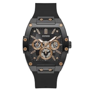 GUESS Serie GW0G para hombre | Reloj de tendencia analógica | Caja de policarbonato | Pulsera de silicona | Resistencia al agua 50M