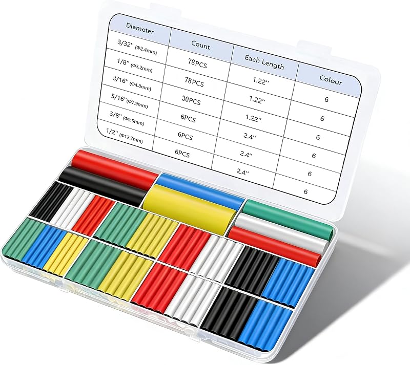 Eugichir 204PCS Heat Shrink Tubing-3:1 Adhesive Lined Marine Grade for Wire | Assorted Colors Dual-Wall Heat Shrink Tube Kit, Marine Grade, Industrial Heat-Shrink Tubing for Automotive, Cable Repair