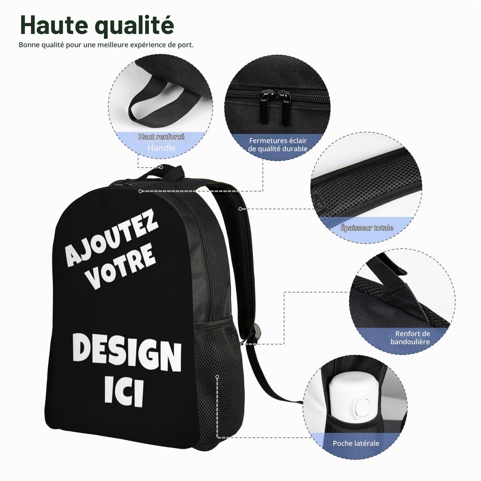 Cartable Personnalisable Sac Personnalisée Avec Photo Texte Sac a dos Garçons et Filles Personnalisé Choisissez votre Image cartable idéal pour l'école ou le sport