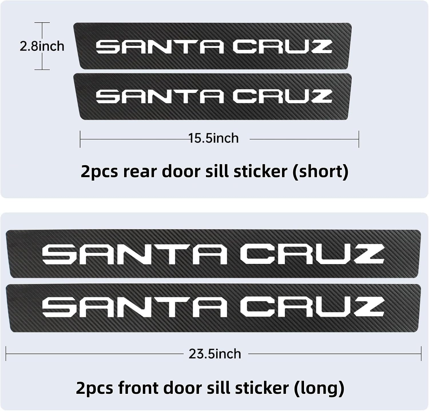 for Santa Cruz Door Sill Protector Accessories, Car Door Sill Guard Decoration(White)