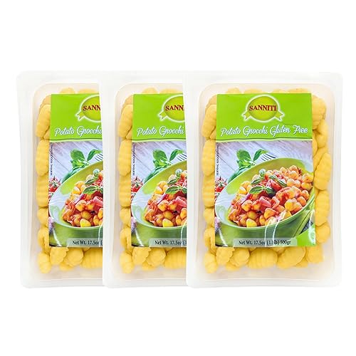 Sanniti Ñoquis de papa italianos importados, 17.5 oz (paquete de 3) (sin gluten)