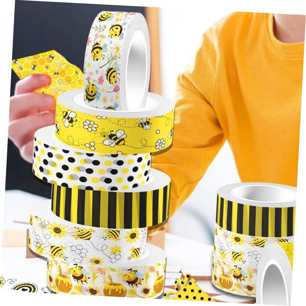 TEHAUX 60rollen Bienen-themen Washi Tape Selbstklebendes Dekorationsband Für Scrapbooking Handarbeit Journaling Und Kreative Projekte