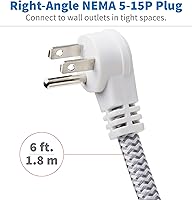 Vista 6 de Tripp Lite TLP66USB - Torre protectora de sobretensiones con puertos USB, 1200 julios, 5 tomas, 3 puertos USB, cable de extensión trenzado