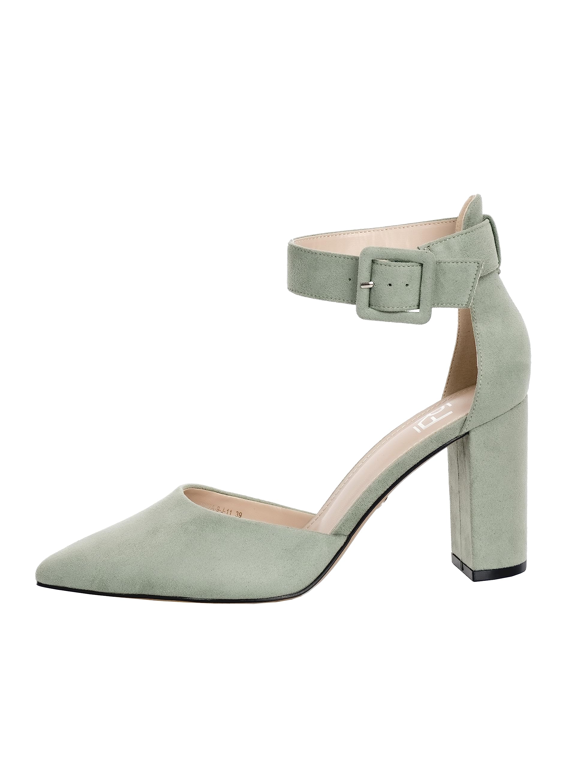 Tacones, 8.5 cm Tacón Bloque, Zapatos con Trasera, 8.5 cm Tacón Bloque, Blanco/Beige/Negro/Rosa/Verde/Gris/Rojo, Cuero sintético/Ante sintética, Zapatos Destalonados, Slingbacks, 2062A