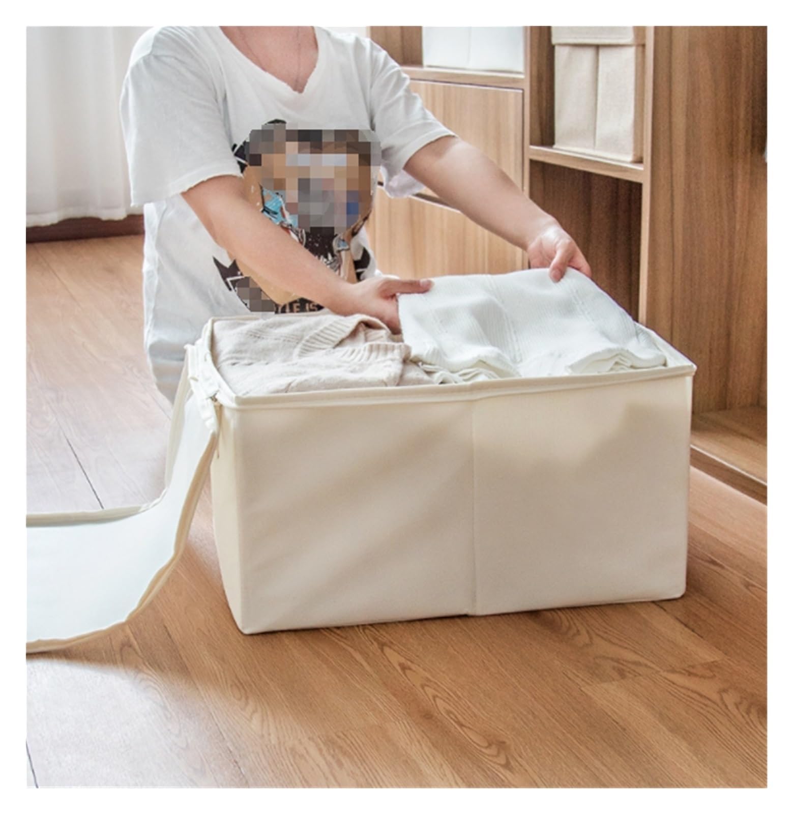 Bolsas Almacenaje Ropa Bolsa De Almacenamiento Plegable con Cremallera con 2 Asas Reforzadas For Almacenamiento De Ropa Y Edredones Organizador Armario para Edredones
