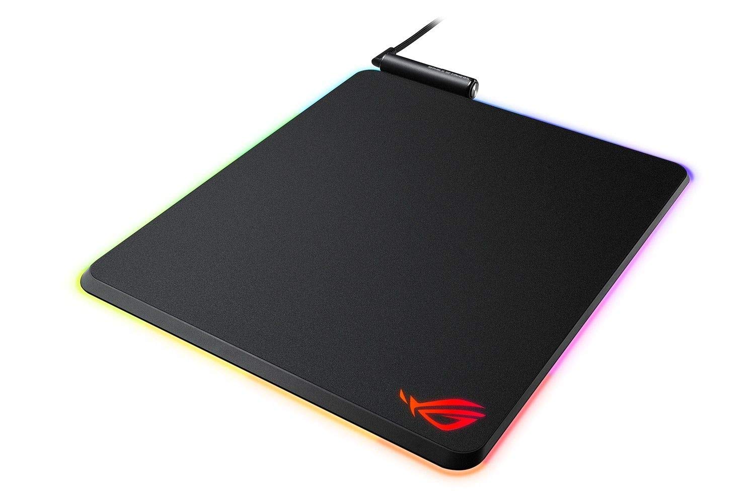 AsUS Rog BaltEUS Rgb Gaming MoUSe Pad USb Port Aura Sync Rgb Lighting Hard Micro Textured Gaming Optimized Surface & Nonslip Rubber Base, Black, 90Mp0110-B0Ua00, Large