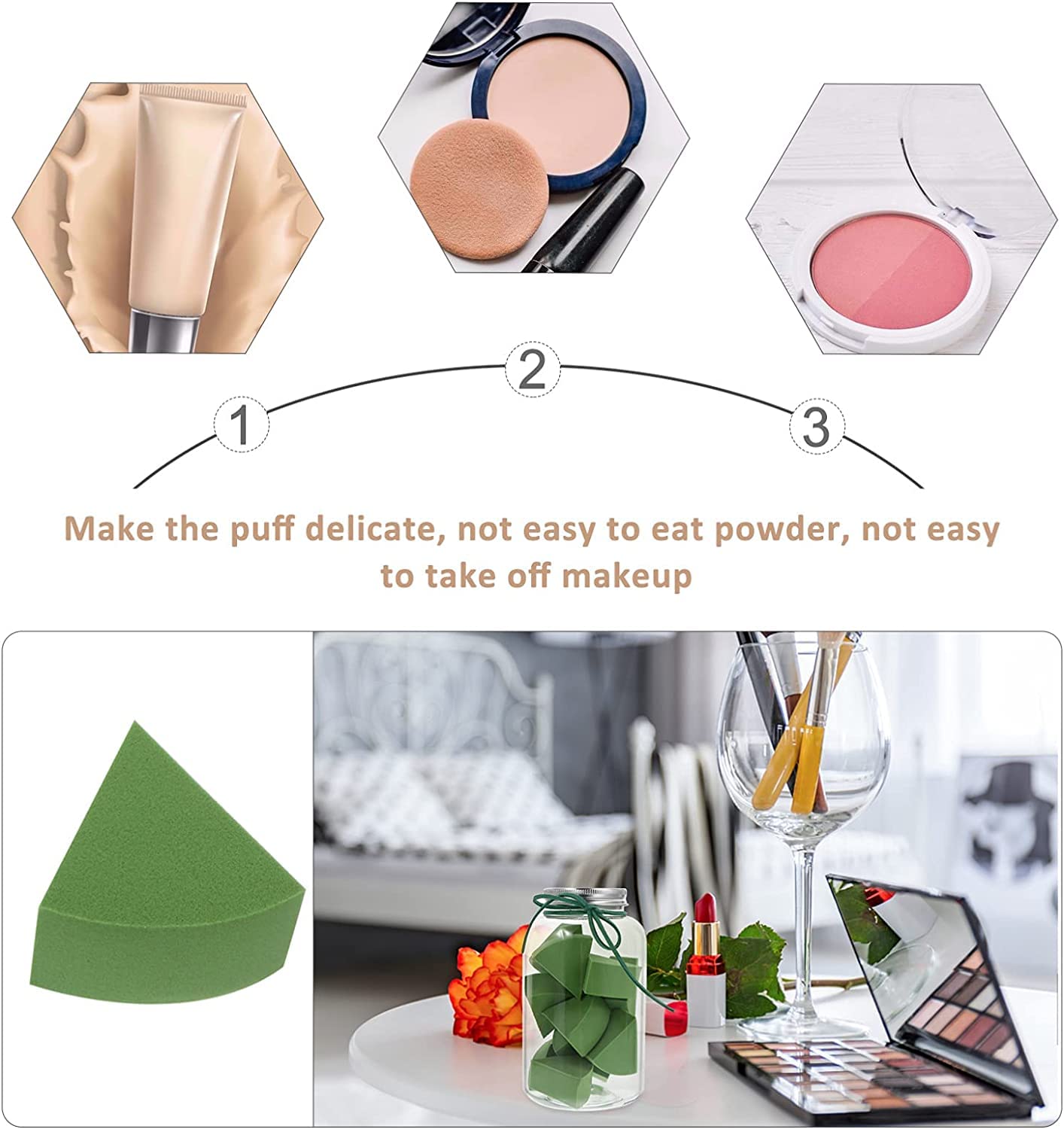 Esponja de cojín de esponja, mezclador de esponja de maquillaje, herramienta de belleza de base, esponjas de maquillaje en polvo, esponjas de mezcla de base, esponjas de mezcla de maquillaje, esponja