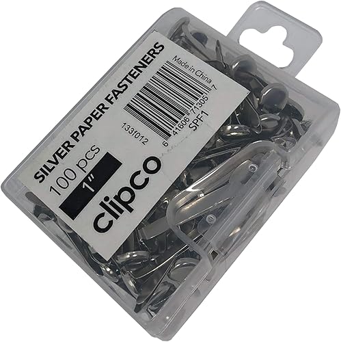 Miniatura 5 de Clipco Sujetadores de papel grandes de 1 pulgada, chapado en níquel plateado (paquete de 100)