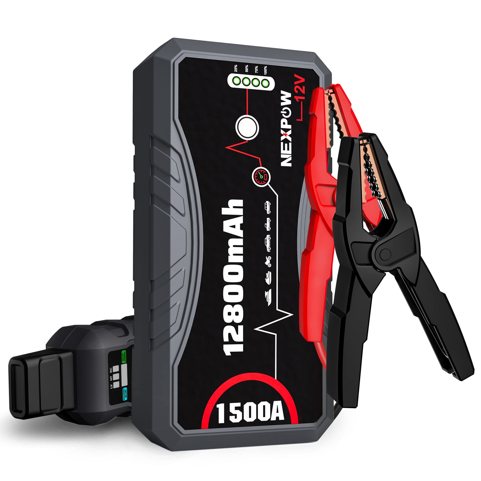 NEXPOW Starthilfe Powerbank, Spitzstrom Tragbare Auto Starthilfe (2500A)