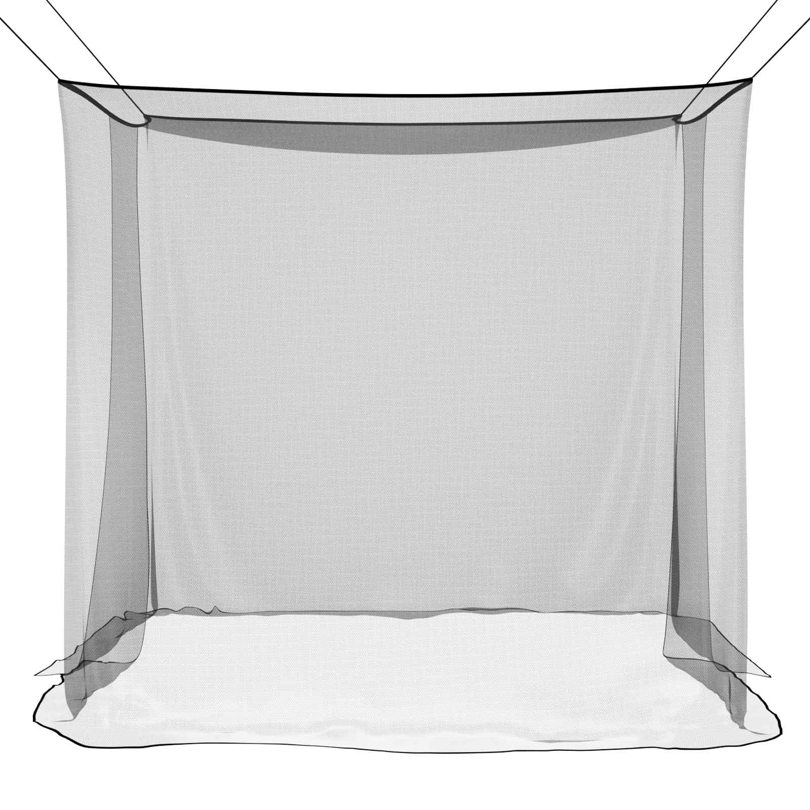 Moskito Netz für Bett aus Polyester, 156 Maschen, schwarz, 3er Set, 220 x 180 x 180 cm, mit genähter Öffnung, für Schlafzimmer und Innenbereich