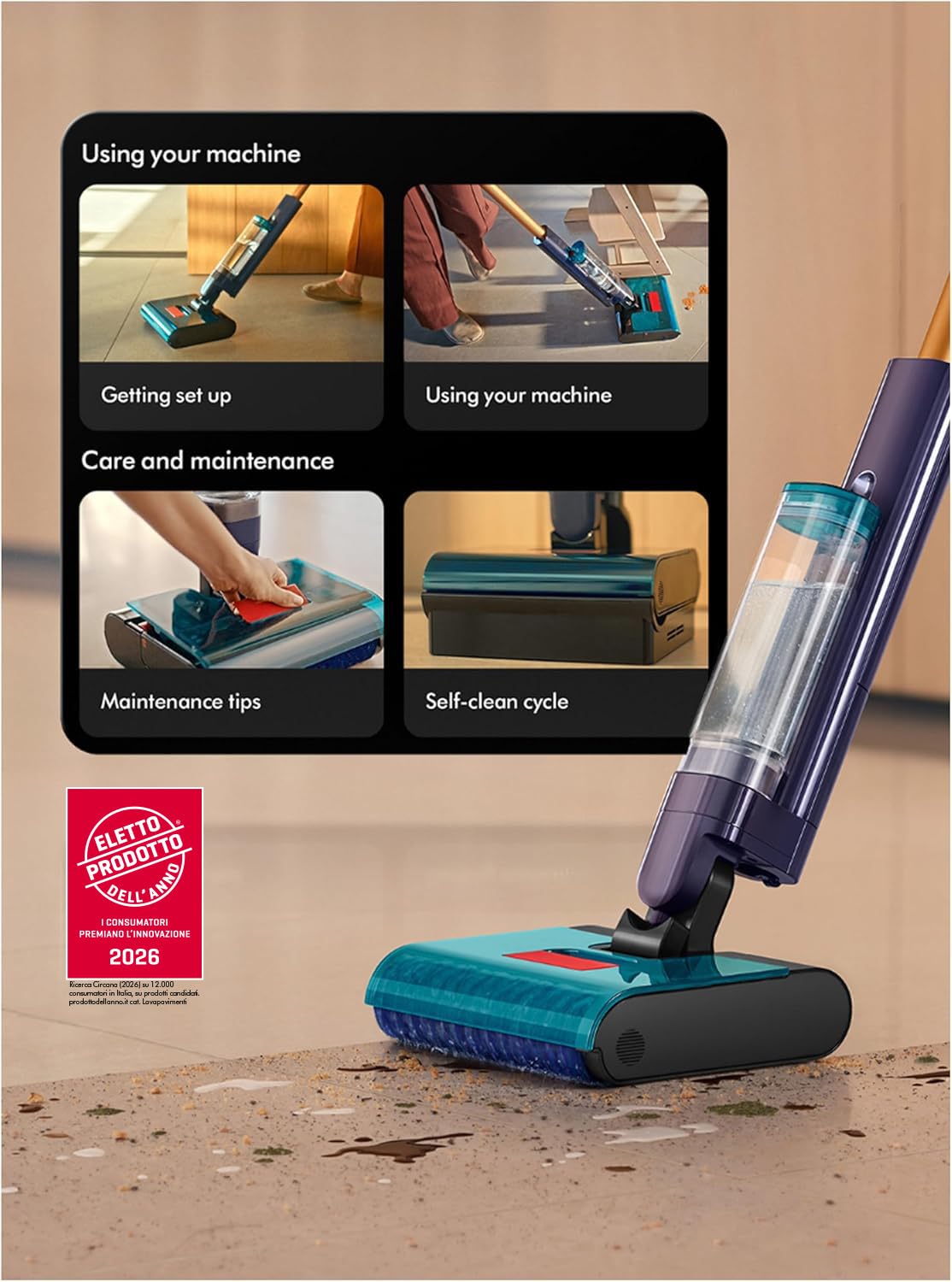 Dyson Clean+Wash Hygiene | Lavapavimenti elettrico senza filtri | Pulizia igienica dei pavimenti duri