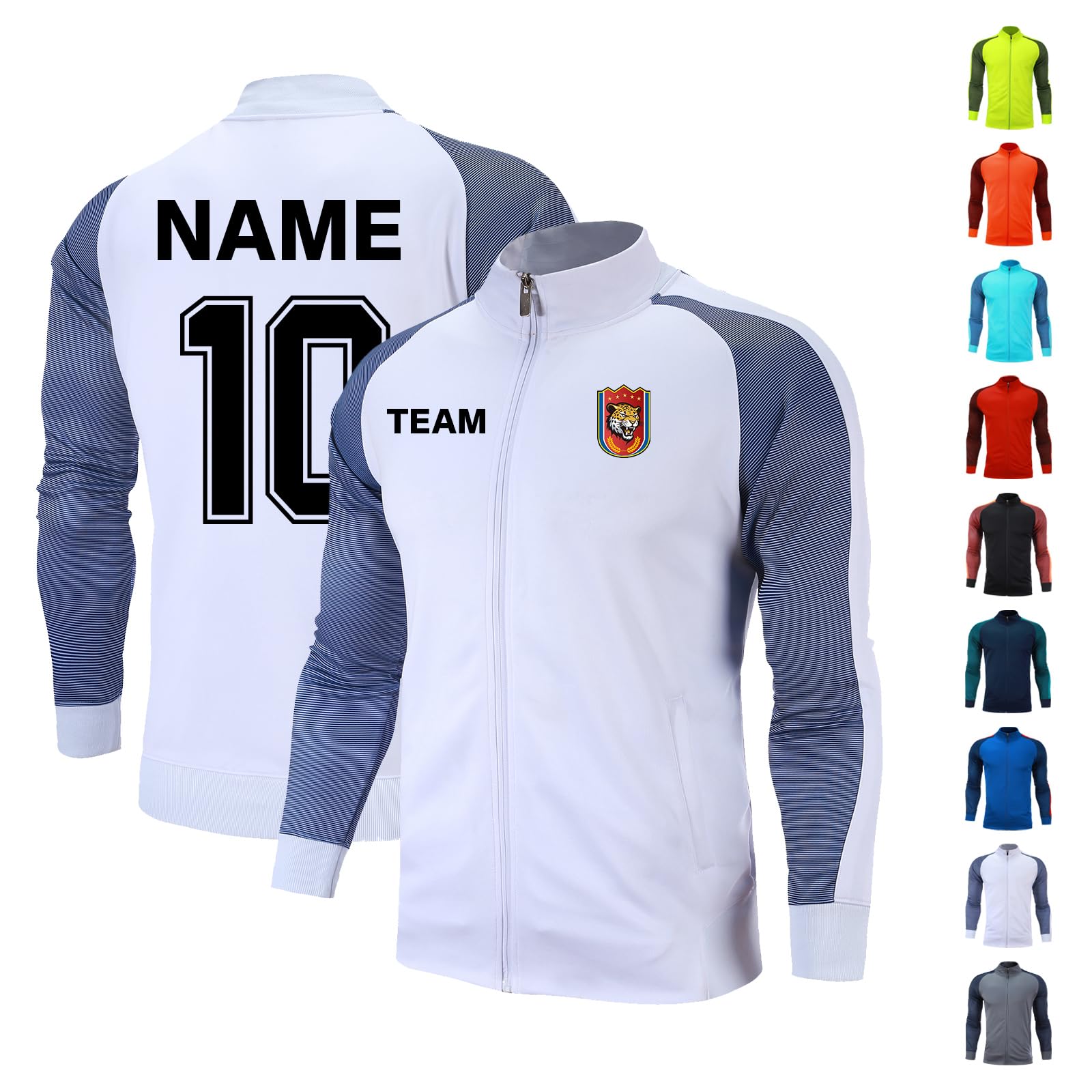 ORYG Custom Training Top for Adult & Kids - Personalized Tracksuit with Your Name, Team Name, Number & Logo White