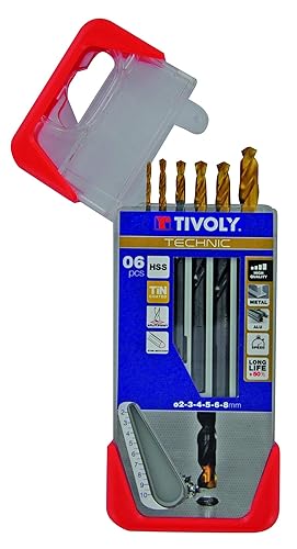 Miniatura 3 de Tivoly A21  Paquete de 6 brocas para metal DIN 338 HSS + TiN (diámetro de 2, 3, 4, 5, 6, 0.315 in)