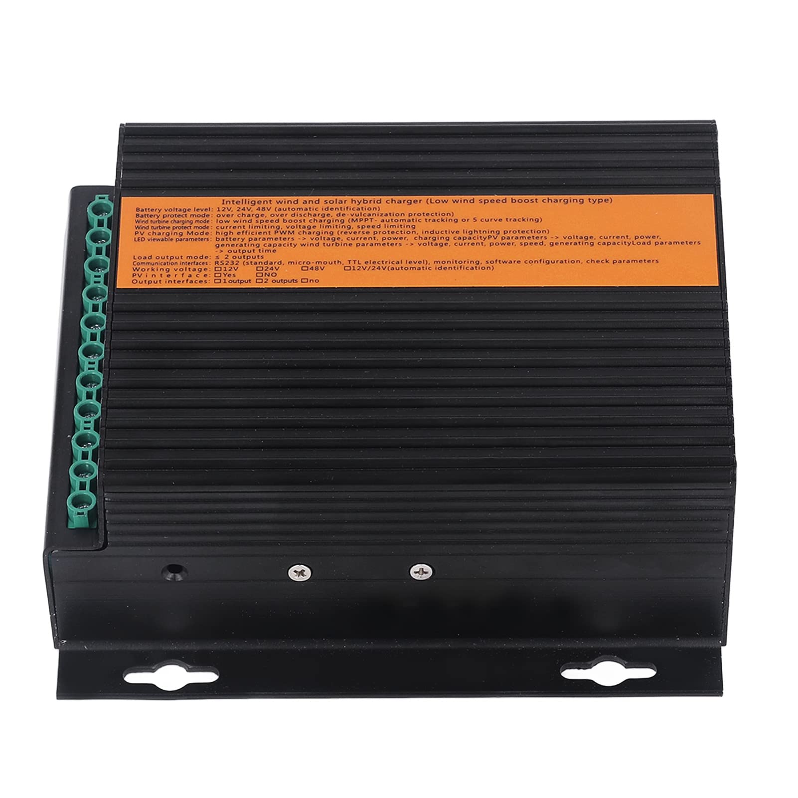 Controller di carica ibrido solare eolico MPPT Regolatore di carica solare del 12V 100W PV Protezione impermeabile Protezione Alluminio Materiale in lega per campeggiatori per (Energia eolica da 400