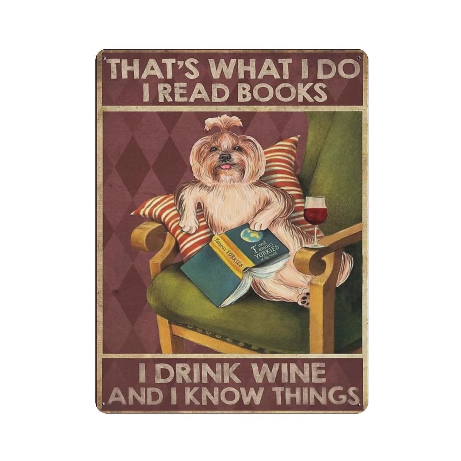 AOOEDM Drink Wine And I Know Things Metal Signs for Garage Man Cave Bar Kitchen Coffee Tin Sign Nostalgic Wall Decor Signs Vintage Retro Poster