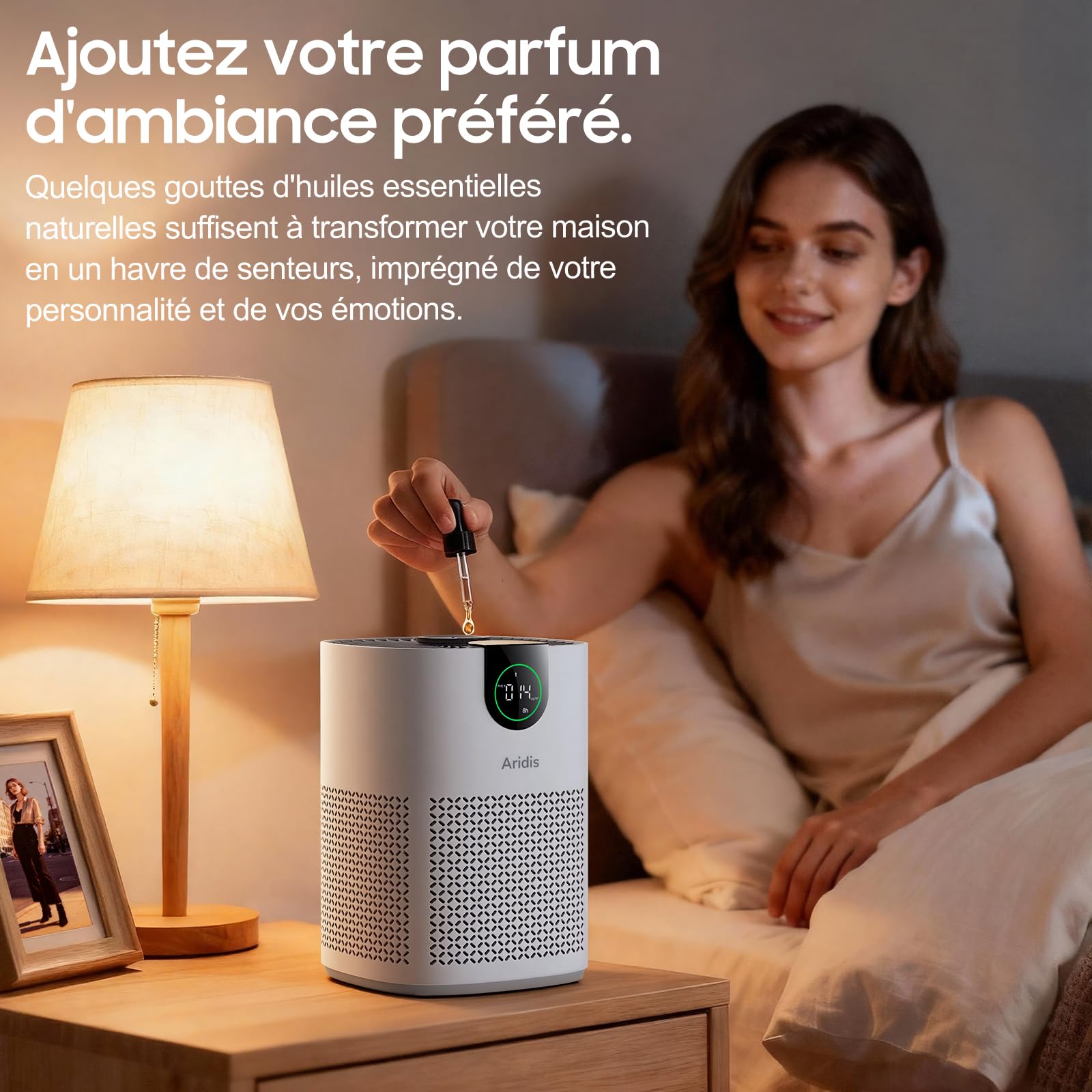 Purificateur d'Air Chambre - Air Purifier Hepa Efficace Contre Le Pollen, Les Allergies, Les Odeurs Et Les Poils D'Animaux, Avec éPonge ParfuméE, 7w Et 3 Vitesses,Silencieux Version améliorée