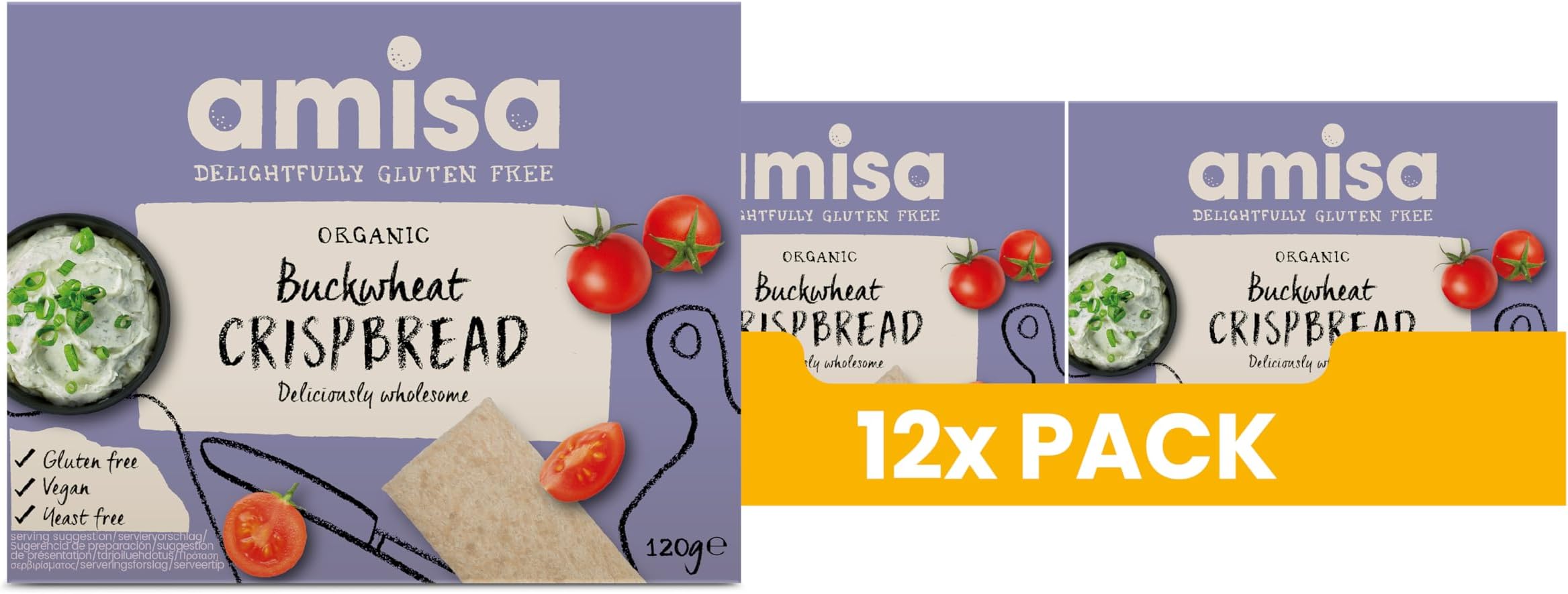 Organic Gluten-Free Buckwheat Crispbread, 120g - Low Carb, Yeast-Free, GMO-Free & Vegan-Friendly - The Perfect Healthy Snack