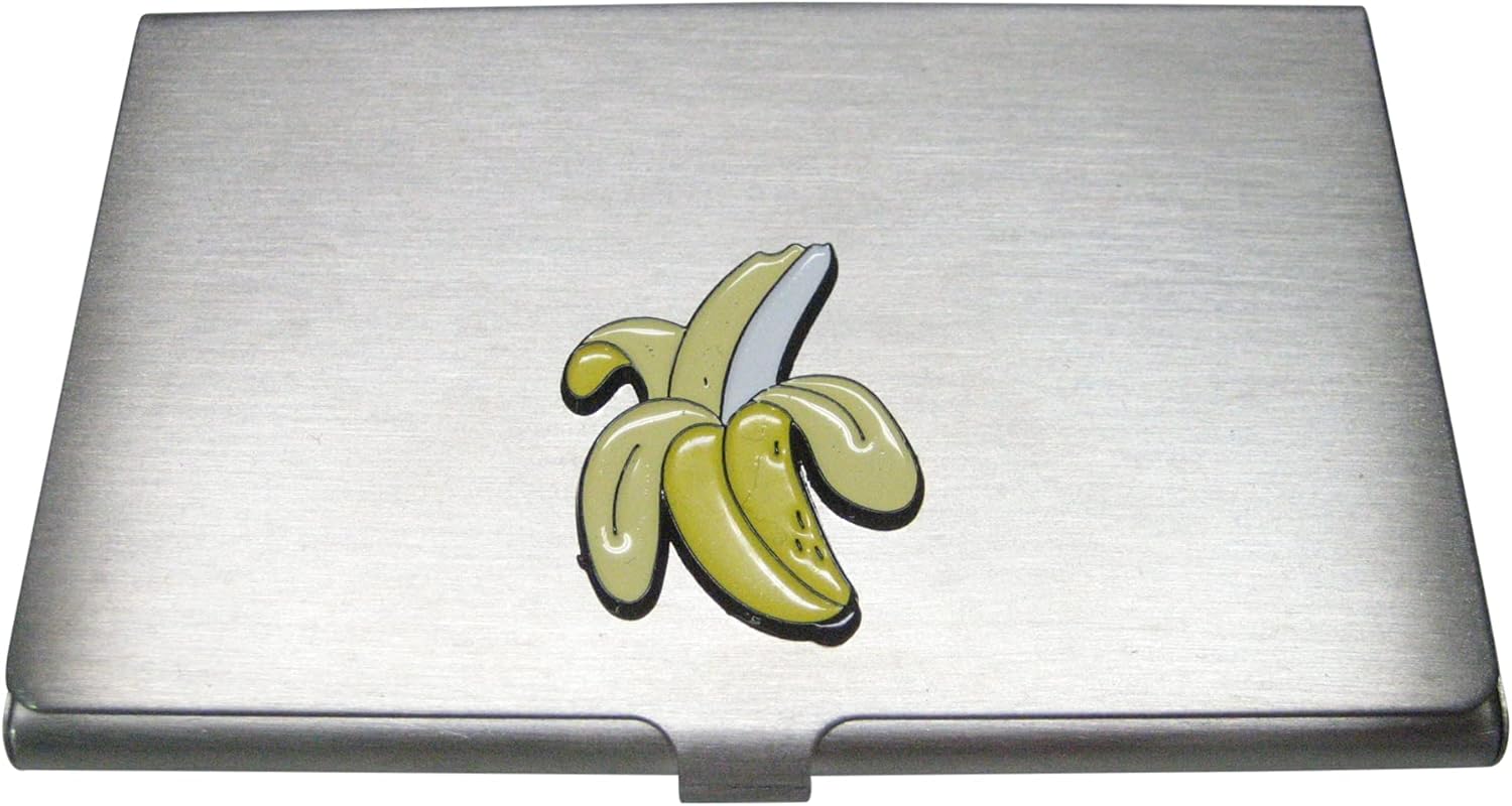 Kiola Designs Yellow Toned Flat Peeled Banana Fruit Business Card Holder