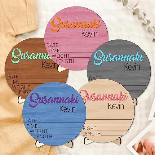 Miniatura 9 de Letrero personalizado de nacimiento de bebé, letrero de anuncio de bebé, placa con nombre de bebé, regalos de baby shower, letrero de bienvenida