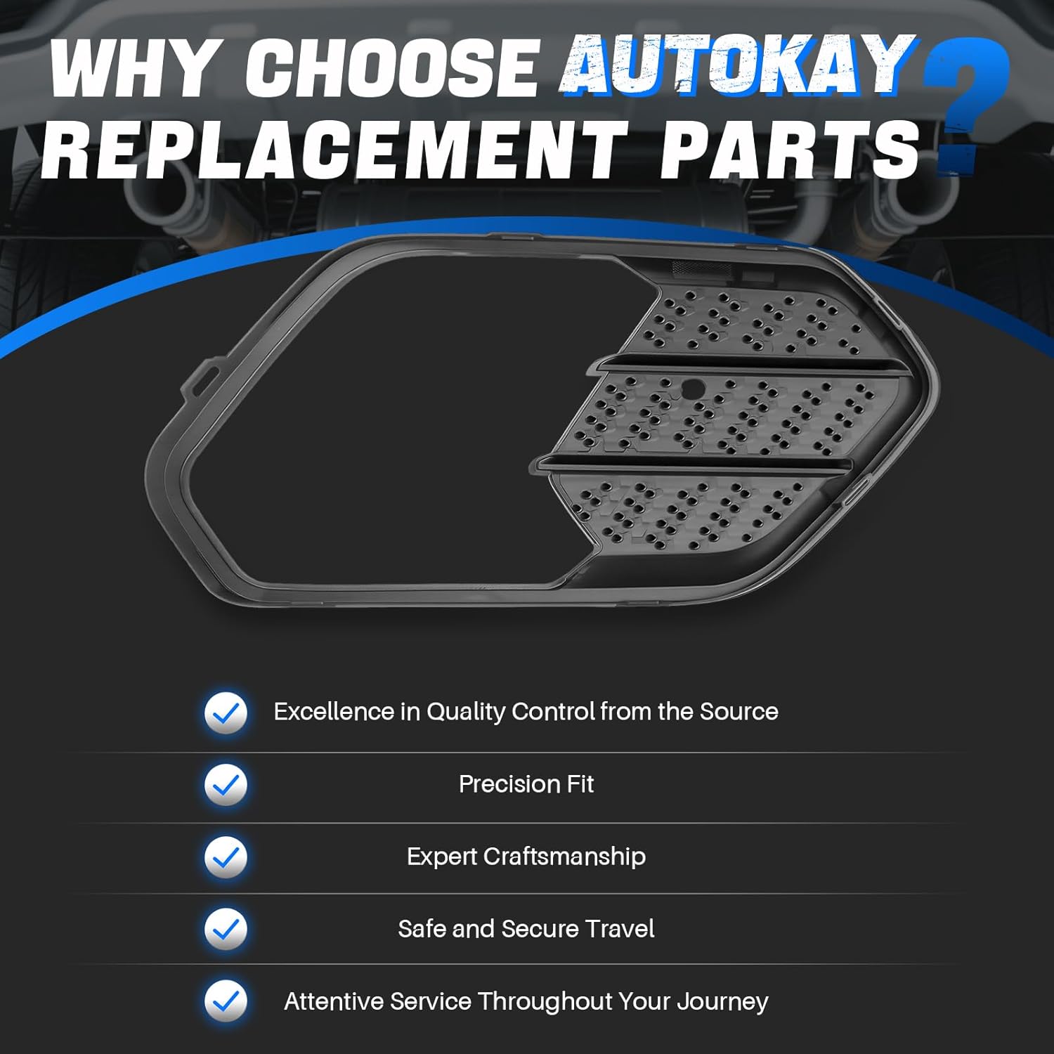 AUTOKAY Fog Light Cover LH RH for Fog Escape 2017-2020 Front Driver and Passenger Side, 2Pcs