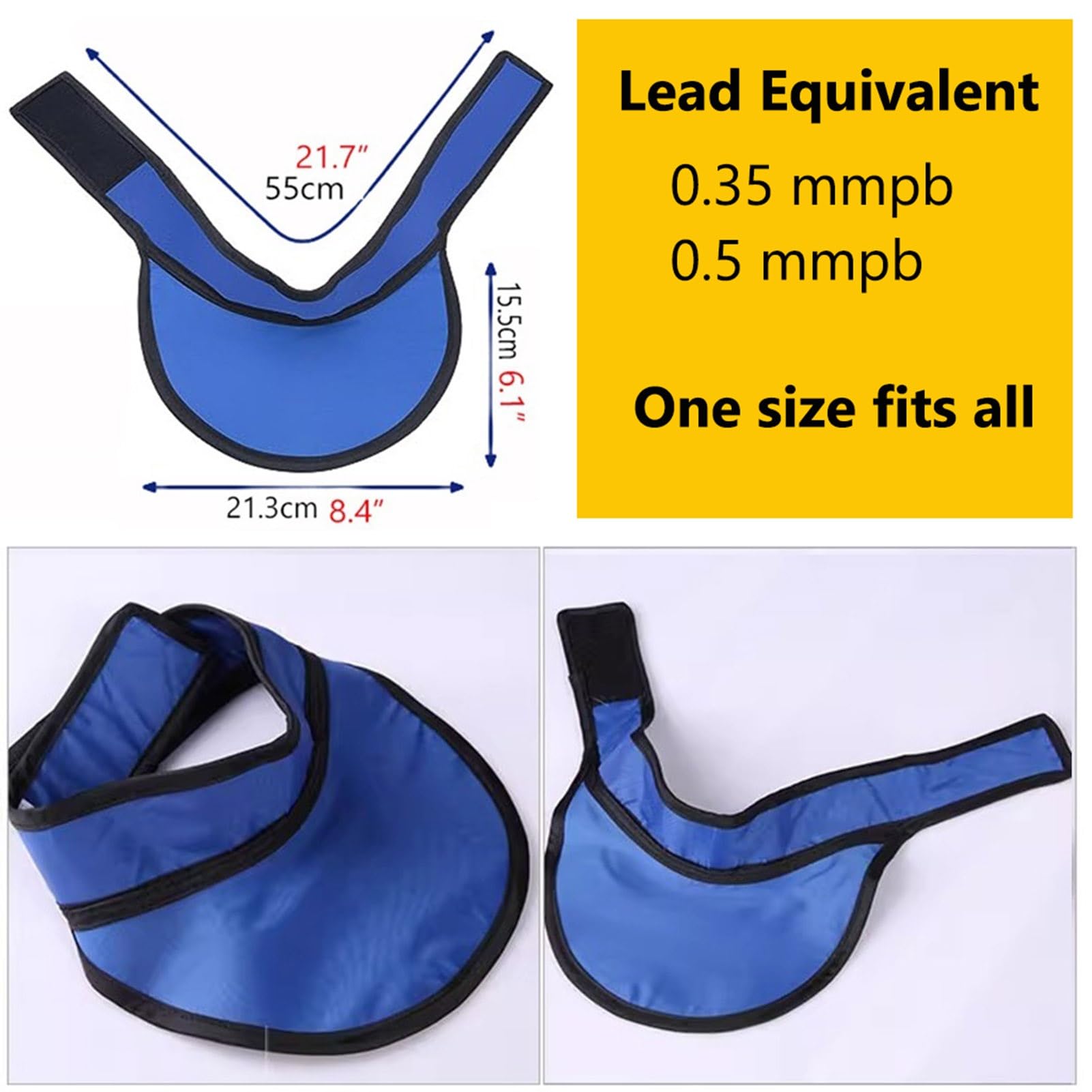 Bleischürze Dental Blei Schilddrüse Schild Kragen, Röntgenschutz Kragen Blei Schilddrüse Kragen Halsschild Abdeckung, Mit Klettverschluss(0.5 mmpb)