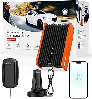 HiBoost Cell Phone Booster for Car and SUV Pickup, 2025 New Signal Booster 5G & 4G LTE for All U.S. Carriers Verizon, AT&T, T-Mobile, with Enhanced Magnetic Roof Antenna | FCC Approved