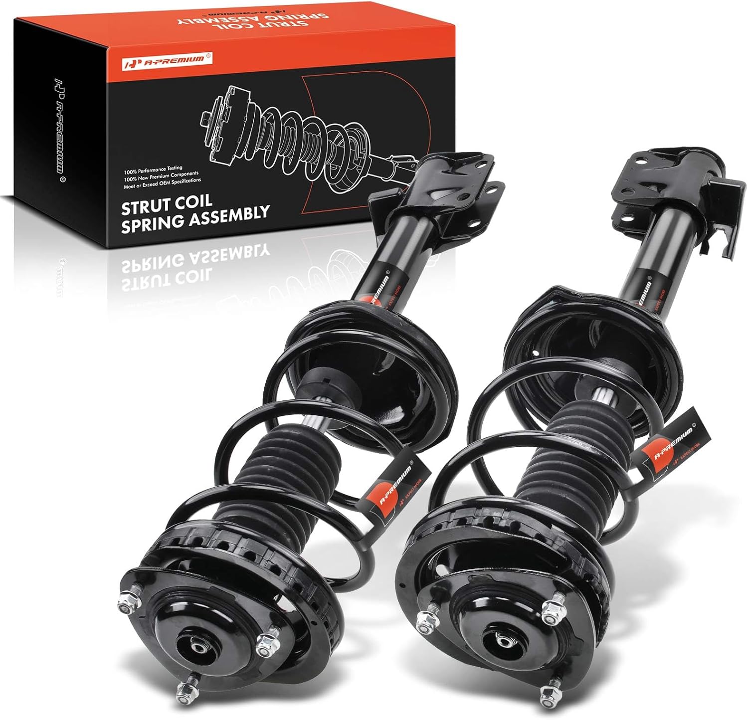 A-Premium Rear Complete Struts Compatible with Subaru Impreza [Wagon] 2002-2003 - 2x Replacement Suspension Shock Absorber with Coil Spring Assembly