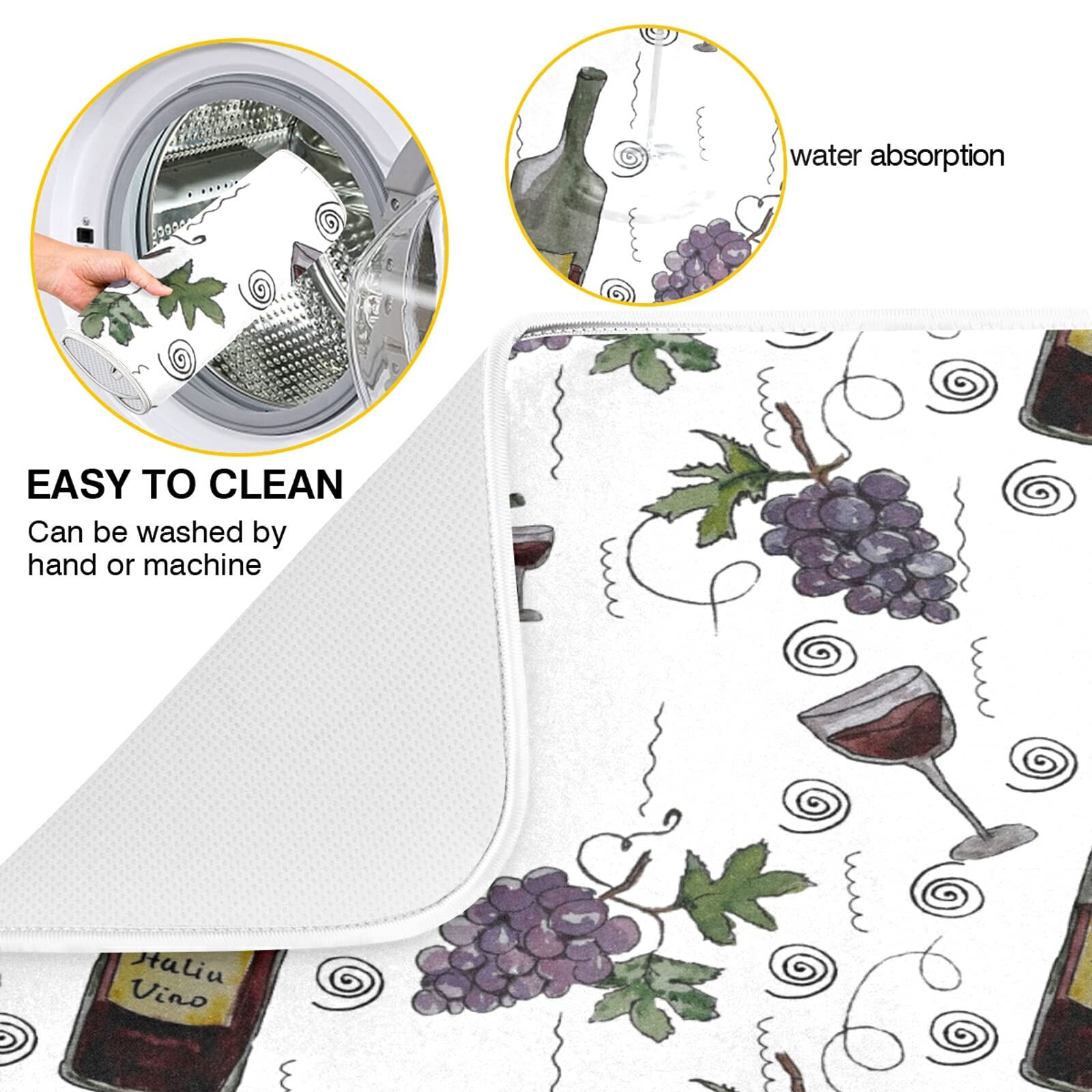 Tapis De Séchage Absorbant Pour Comptoir De Cuisine, Galets, Sable