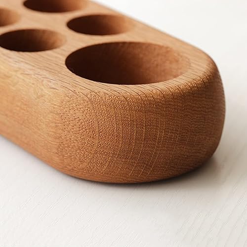 Miniatura 5 de Soporte organizador de madera para exhibición de aceites esenciales  9 ranuras de madera de roble rojo  Capacidad para hasta 9 botellas de