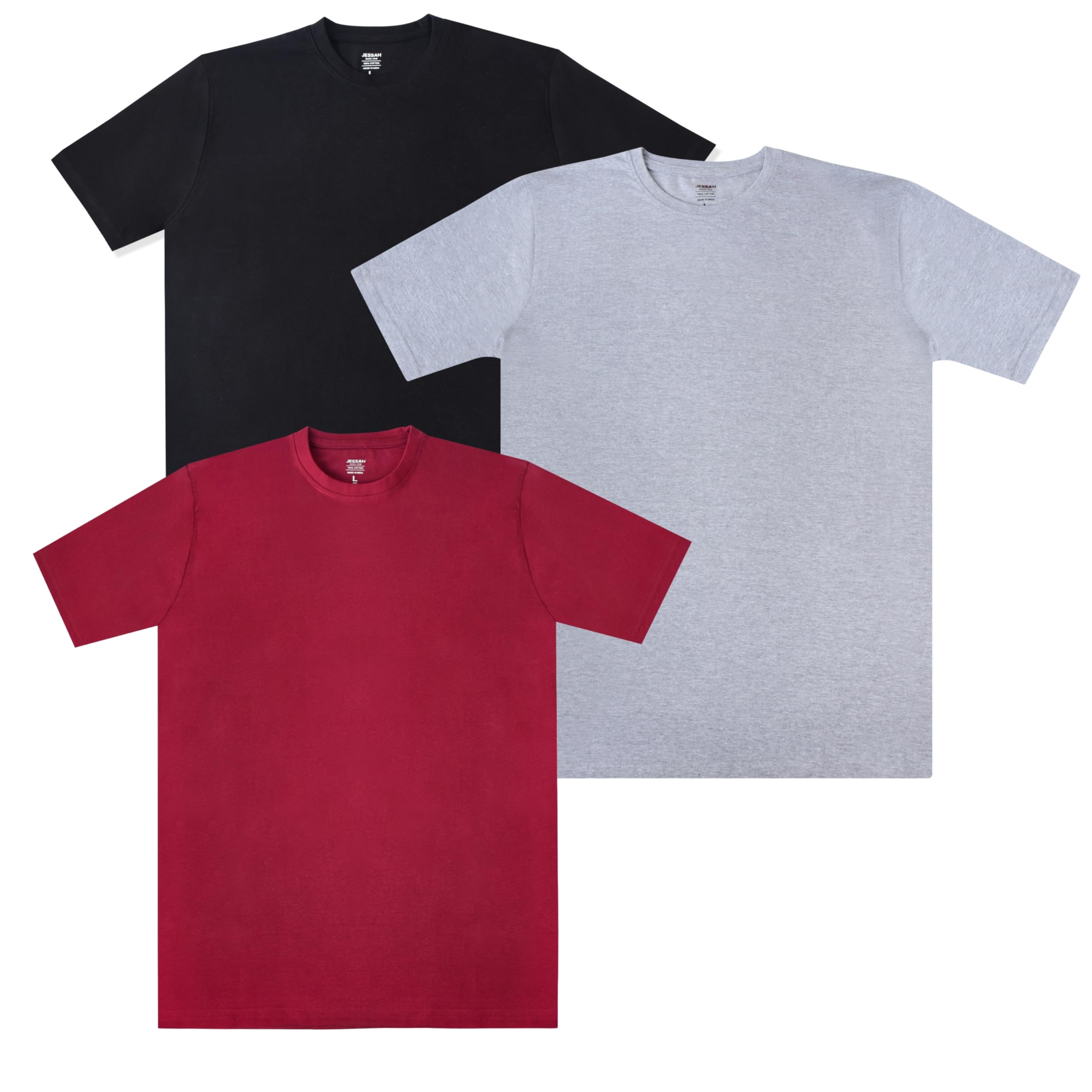 Men’s Solid Cotton T-Shirt - Regular Fit, Soft & Breathable Half Sleeve Tee Combo of 3 Solid Color Tshirt-image-26